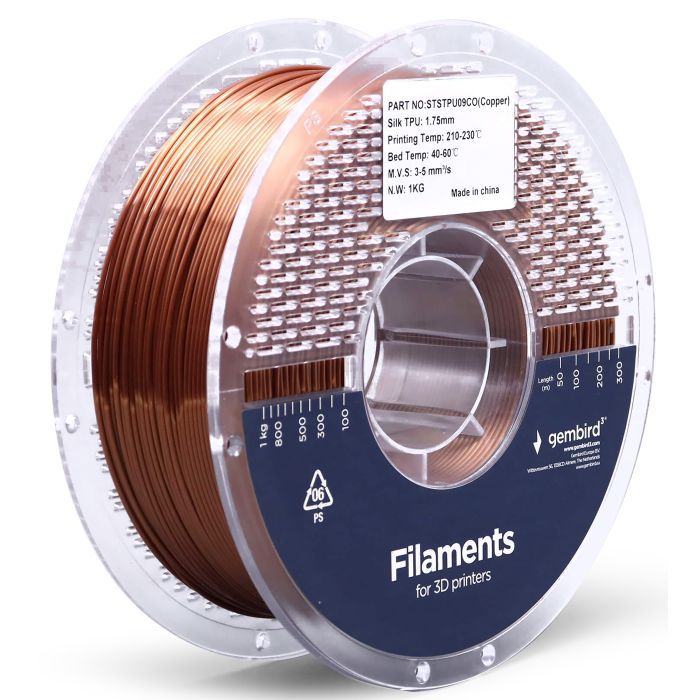Пластик для 3D-принтера Gembird TPU Silk, 1.75 мм, copper Фото