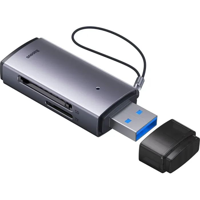 Считыватель флеш-карт Baseus USB to SD/TF gray Фото