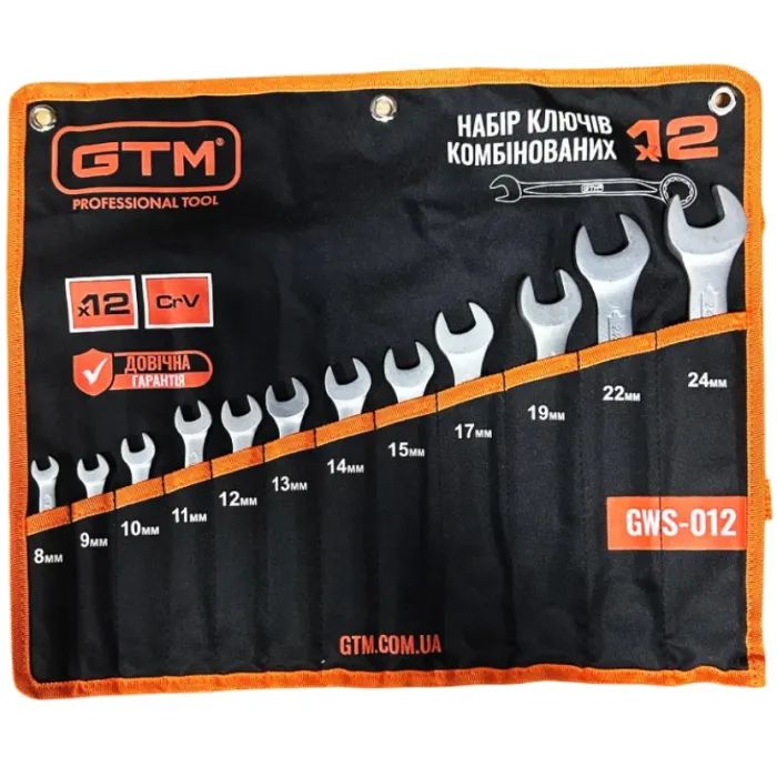 Ключ GTM 8-24мм 12шт, чехол Фото