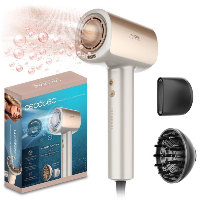 Фен Cecotec DryGlam Nano Plasma Champagne Фото