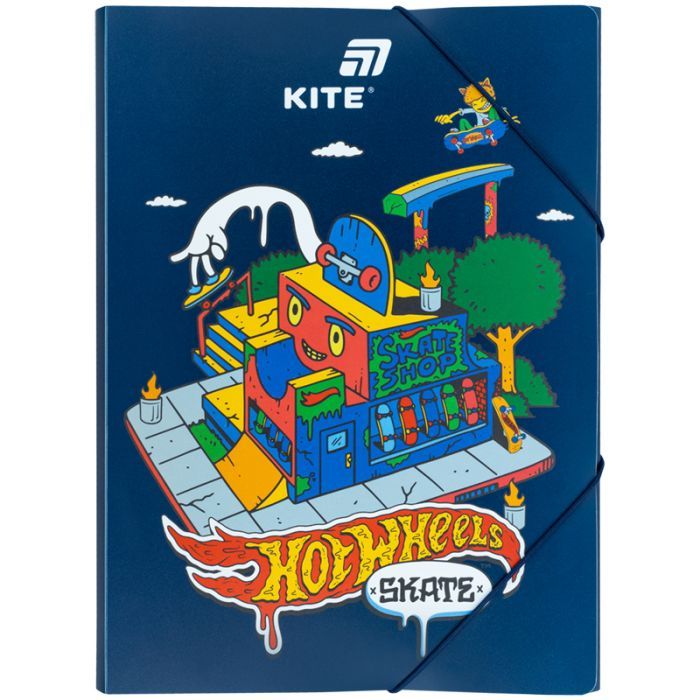 Папка на резинках Kite A4 Hot Wheels Фото