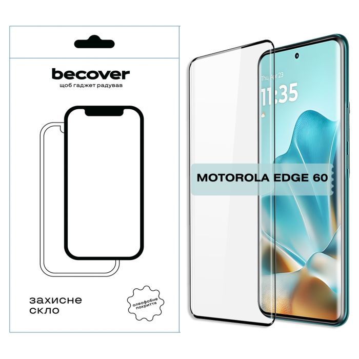 Стекло защитное BeCover EDGE Motorola Edge 60 Black Фото