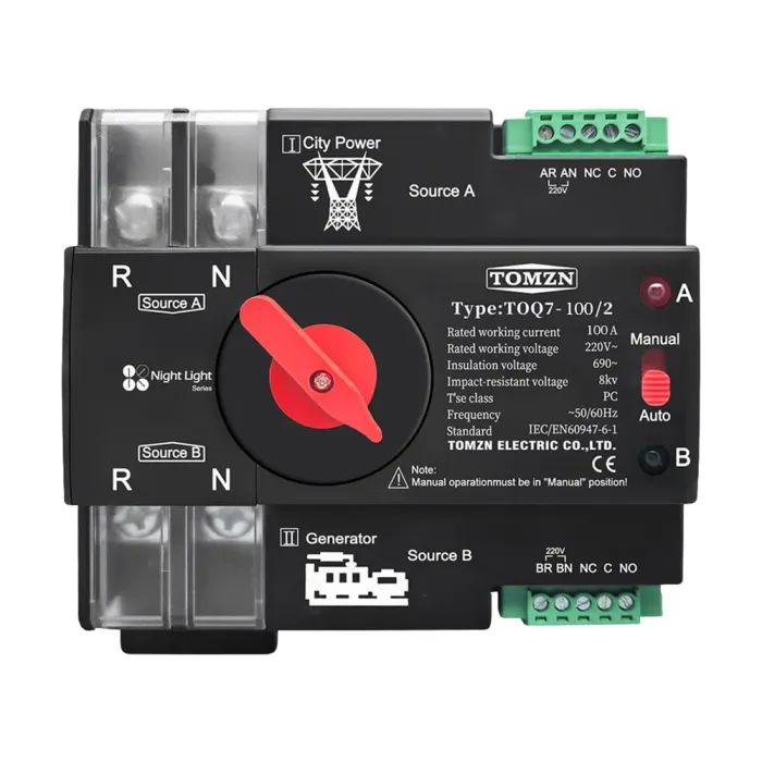 Автоматический выключатель TOMZN TOQ7/2P 100A Фото