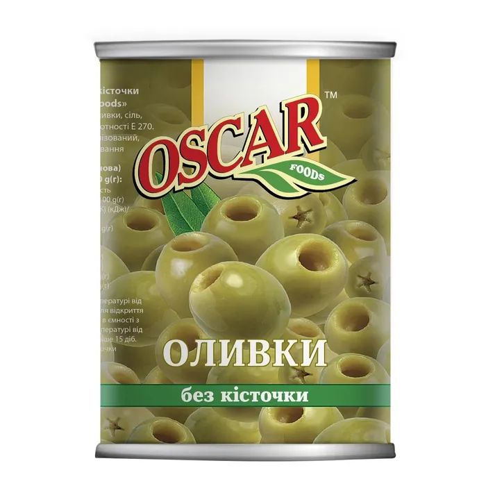 Овощная консервация Oscar foods Оливки без косточки 400 г Фото
