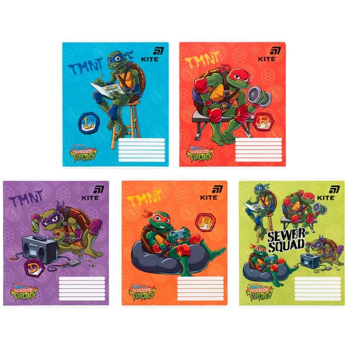 Тетрадь Kite Ninja Turtles, 18 листов, клетка Фото