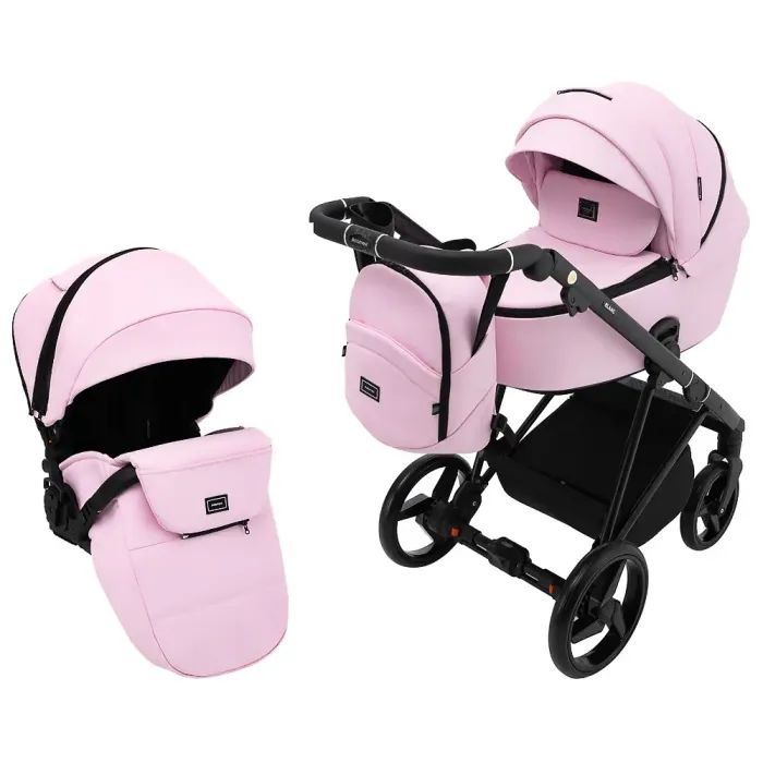 Коляска Adamex 2 в 1 Blanc Eco SA-16 рожевий Фото